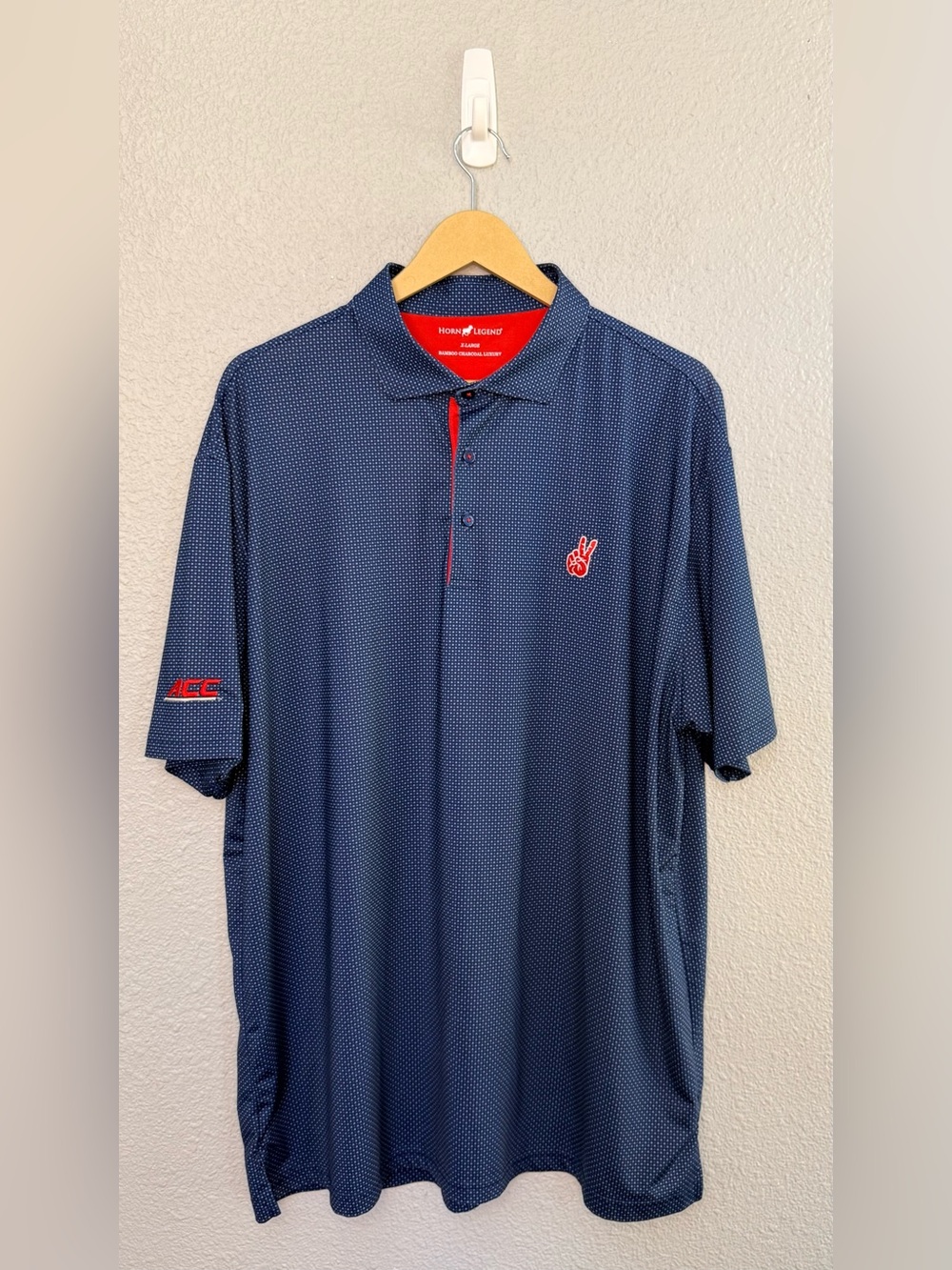 Horn Legand | SMU Mustangs Performance Golf Polo | Pony Up ACC | Size XL